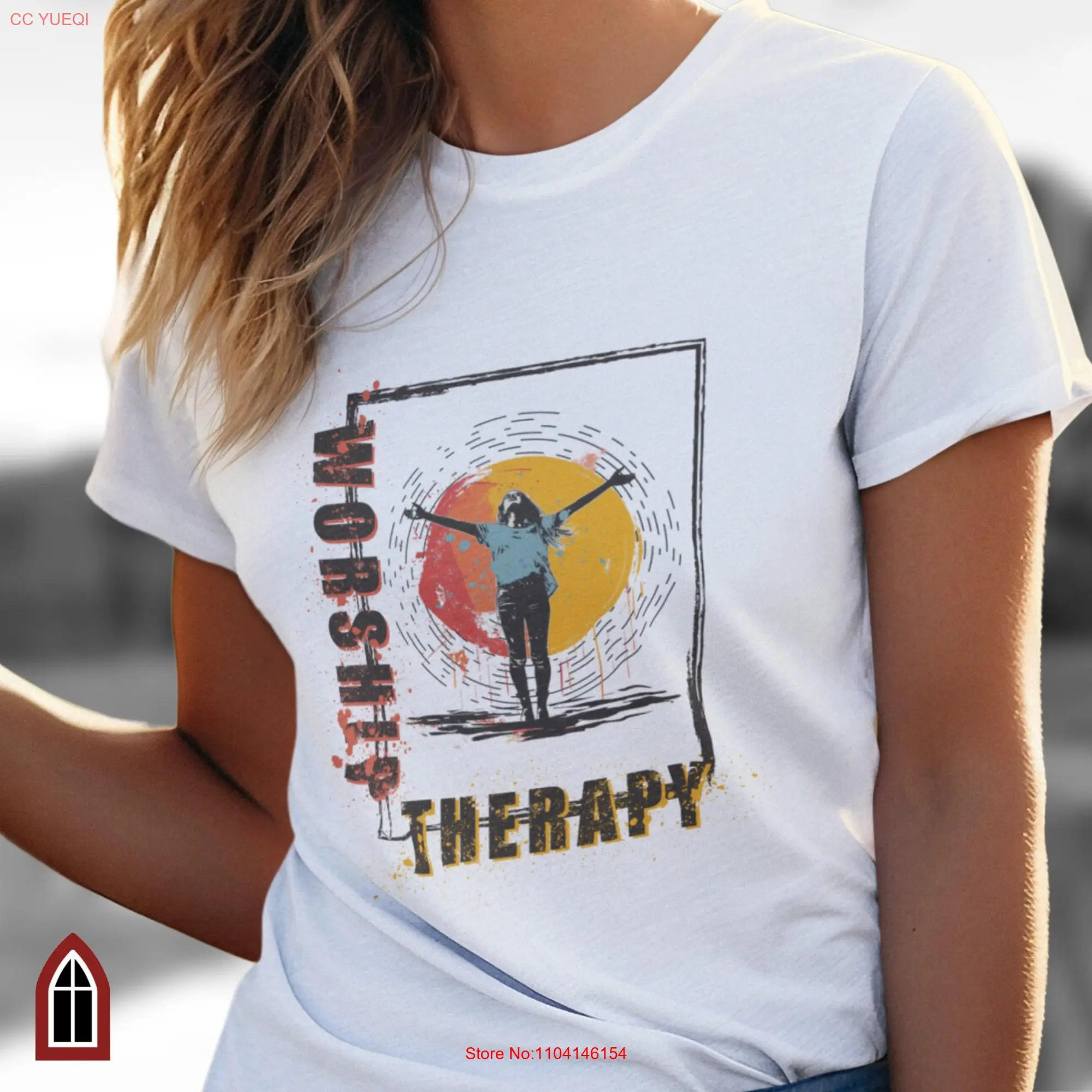 Christian Streetwear T Shirt for mother daughter Worship Therapy ladies woman's Praise and long or short sleeves