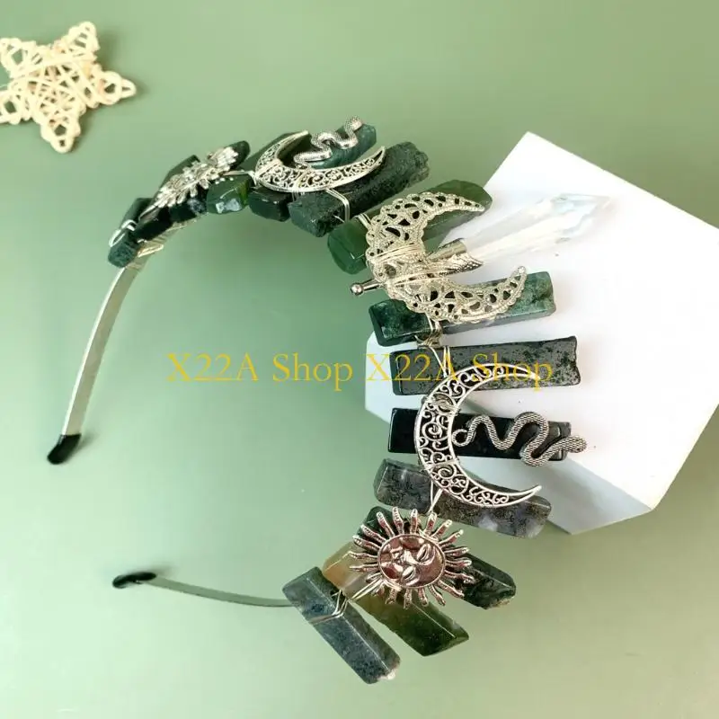 

Unique Natural Hair Hoop Luxurious Model Show Tiaras Bride Styling Headwear