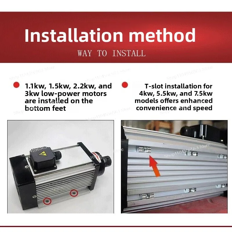 Drilling and milling spindle motor punching wood aluminum copper door and window milling groove singleitem 220V three-phase 380V