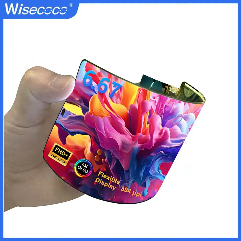 

6.67 Inch Flexible OLED Display 1080×2400 AMOLED Curve Bendable Screen MIPI Interface Module for Embedded Device Development DIY