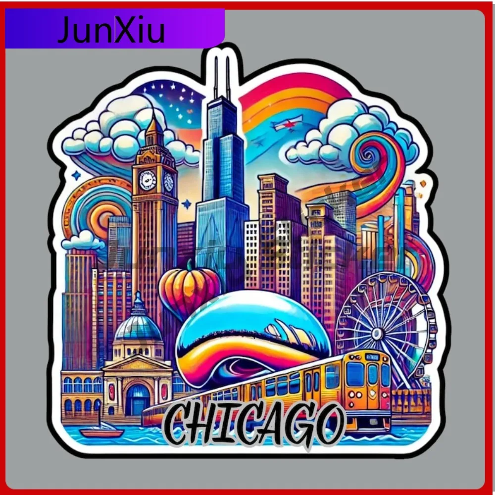 

Chicago Illinois Windy City Vacation Car Stickers Decals Fridge Or Laptop Motorcycle Ebike 500w Kayak Suv Camping Car Funny Pvc