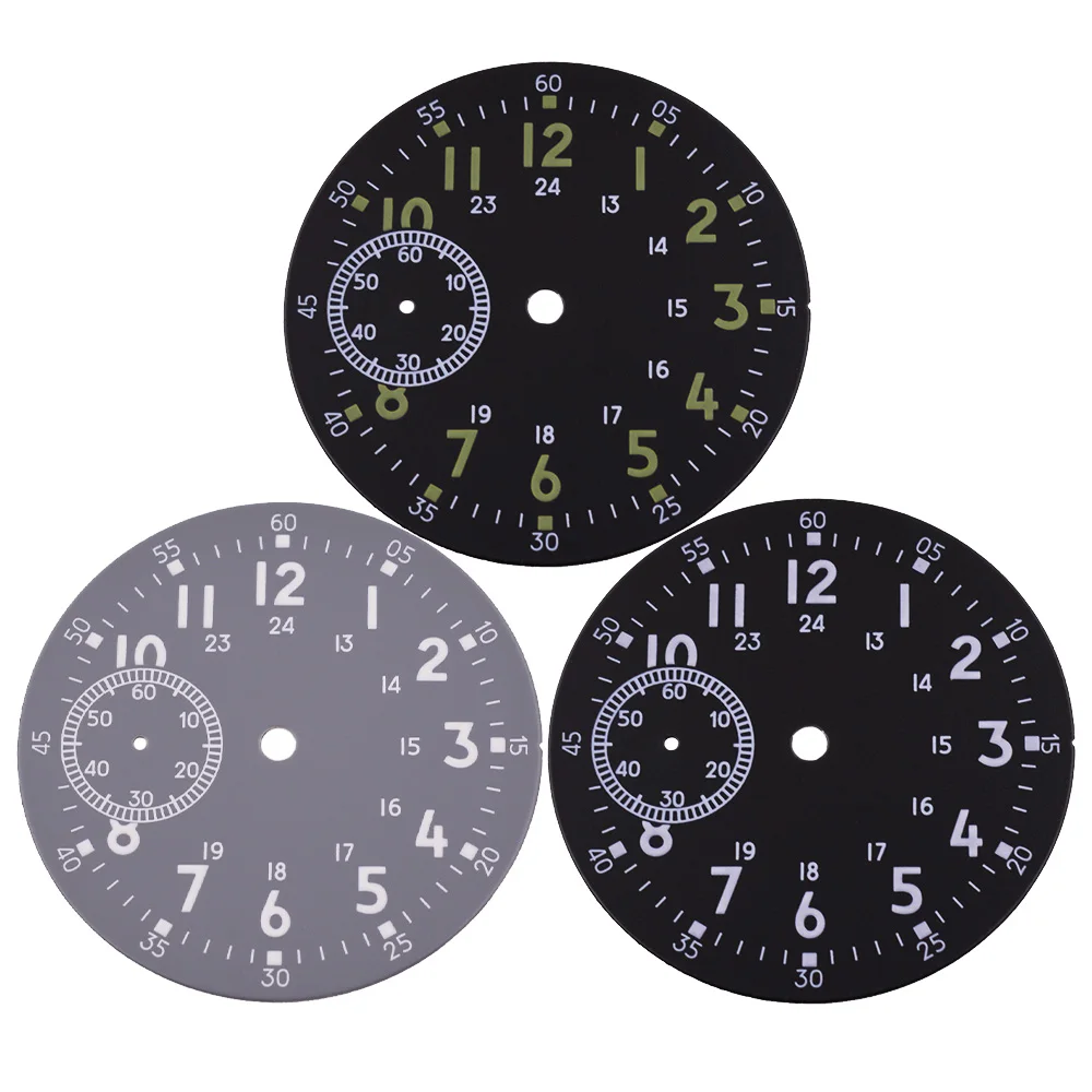 

Циферблат часов 39 мм, зеленый светящийся механизм ETA6497 ST3600, аксессуары для часов