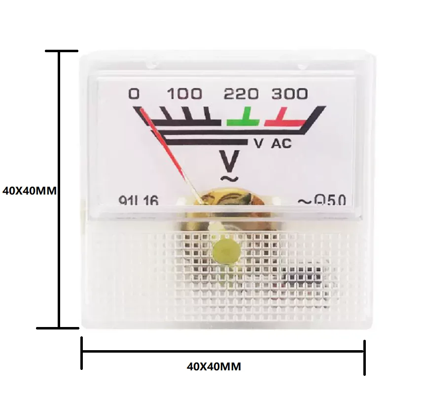 91L16 300V AC Analog Voltmeter, 40x40mm Square Panel Meter