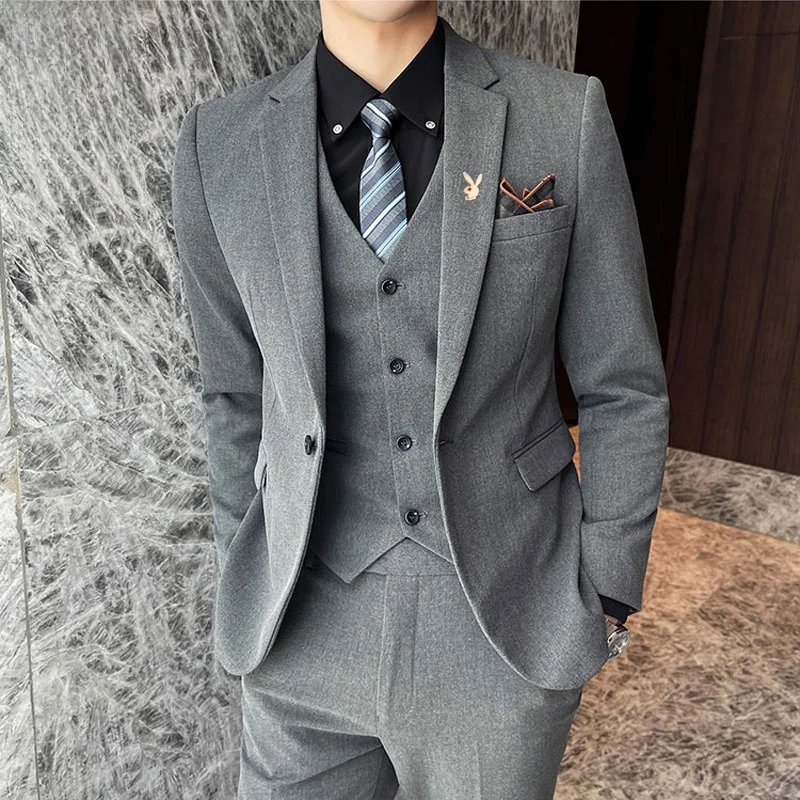 

Men's Slim Fit Thin Casual Suit Spring New Sle Korean Version Cotton Blend Busin Leisure Youth Faionable Suit