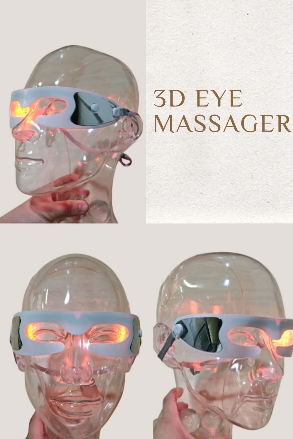 

Red LED Light Therapy Eye Mask - Anti-Aging, Eye Fatigue Relief, Adjustable Vibration Massage, USB Charging