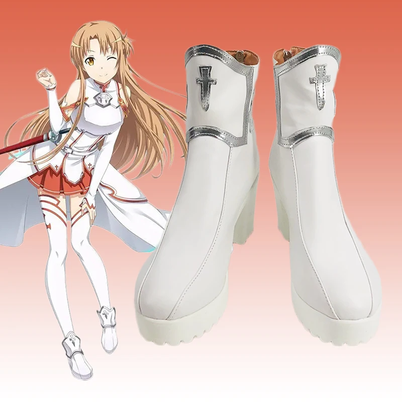 

Yuuki Asuna Обувь для косплея Аниме Sword Art Online SAO Сапоги из искусственной кожи для ролевых игр для женщин