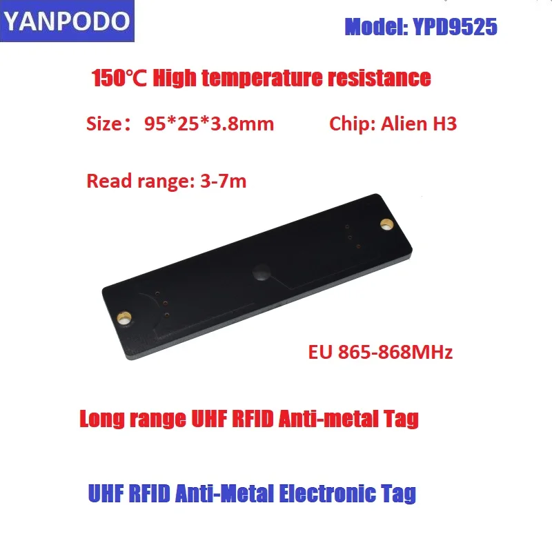 Yanpodo UHF RFID EU 865-868MHz passive Alien H3 anti-metal waterproof tag long range 3-7m work with for stock tracking