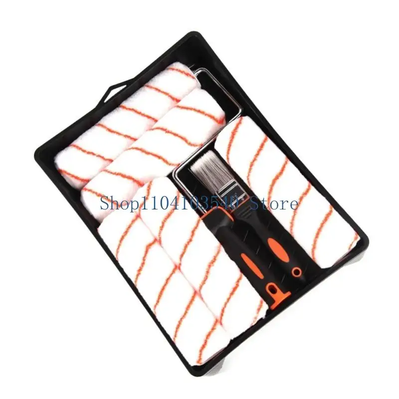 02DC Conjunto rolos e bandejas pintura com ferramentas atualizadas Conjunto pintura fácil usar para DIY