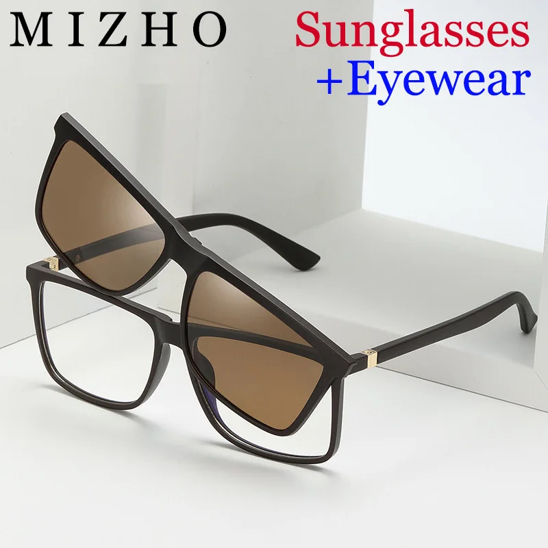 

MIZHO Protect Eyesight Anti Blue Light Glasses Men UVB Sunglasses Blocking Glare Tony Stark Dual purpose magnetic Clamp Eyewear