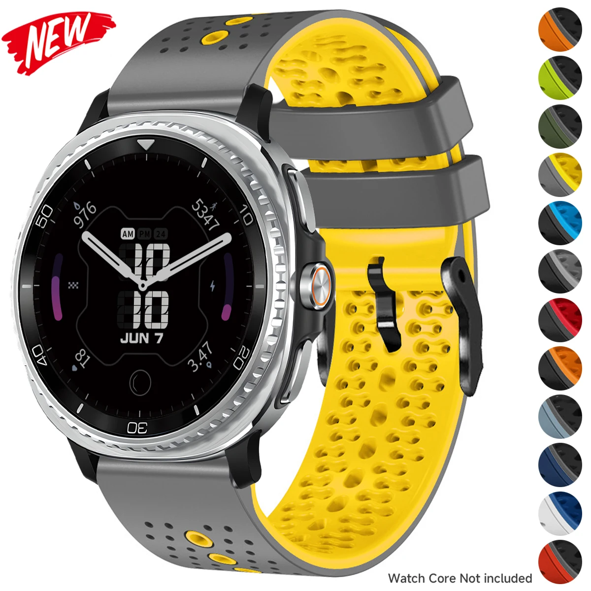 Breathable silicone strap for samsung galaxy watch 8/8 classic 46mm two color sport band for galaxy8 40 44mm smartwatch bracelet
