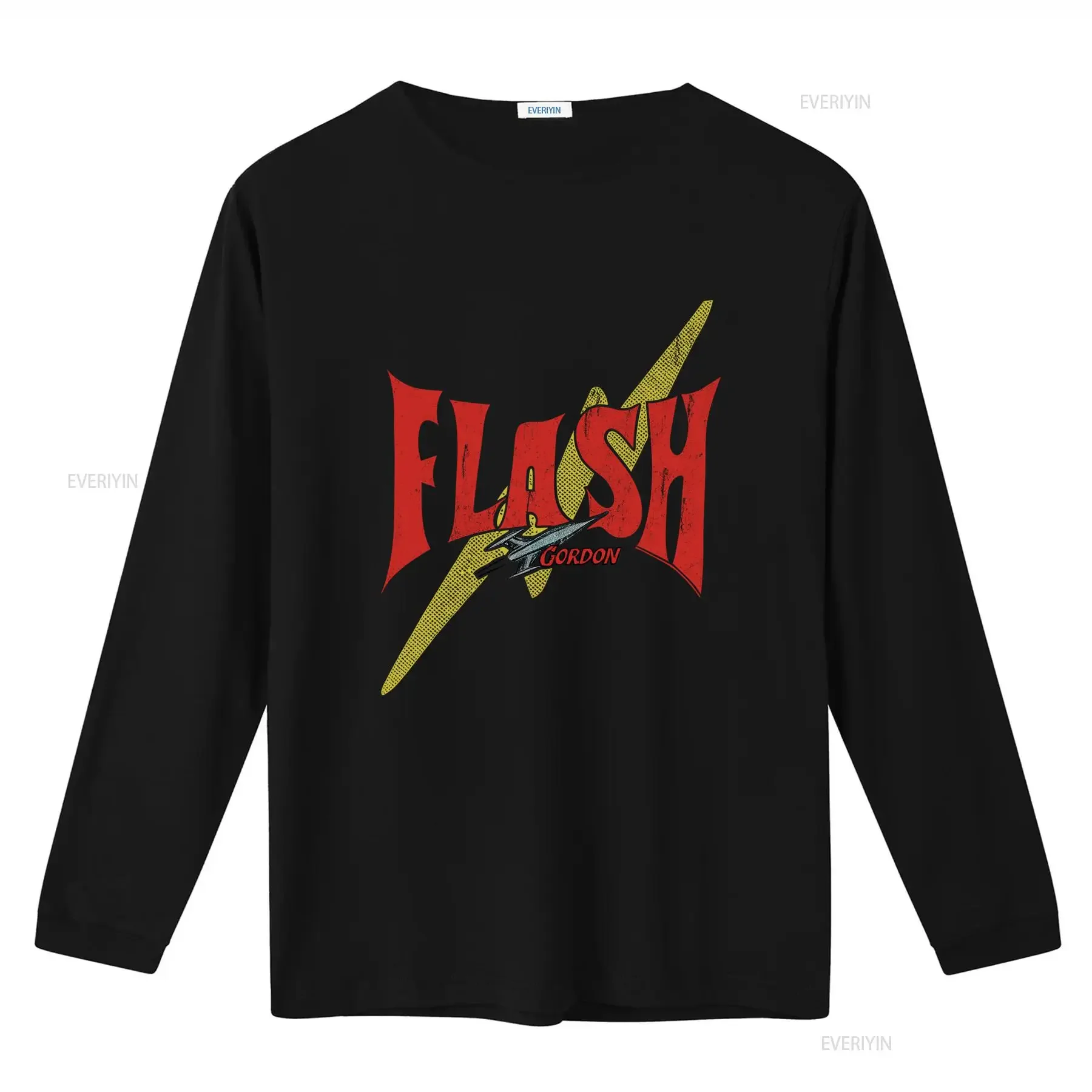 Flash Gordon T Shirt with Bold Lightning Bolt Design Perfect for Sci Fi Fans vintage Washed homme Stylish Slightly