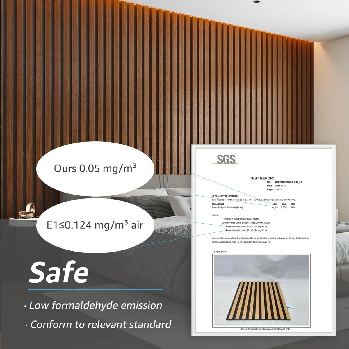 4er-Pack Akustik-Wandpaneele mit Holzstreifen, 3D-gerillte Akustikplatten für die Innendekoration, dunkles Walnussholz