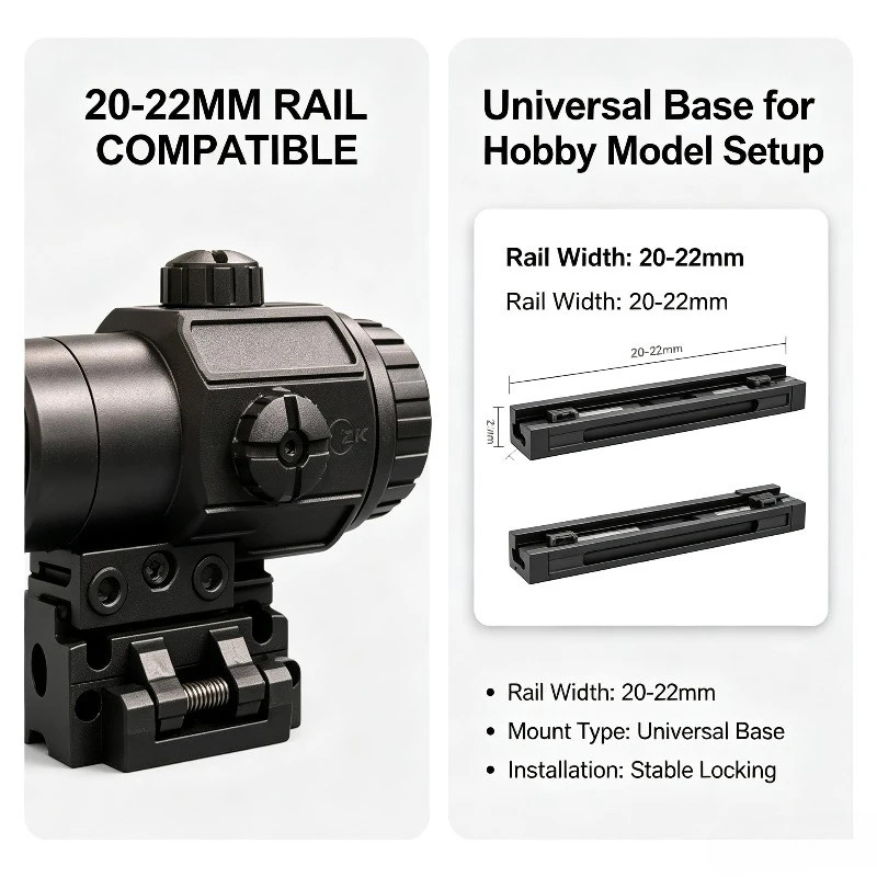 G33/G34 Model Optic Decoration Component Flip‑over Design Compatible with 20‑22mm Hobby Slide Rail