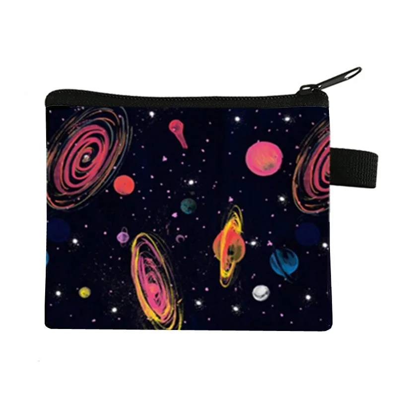 Starry sky Wallet Student Boys And Girls Short Wallet Card Bag Pocket Change Purse Mini Coin purse Small Pouch coin