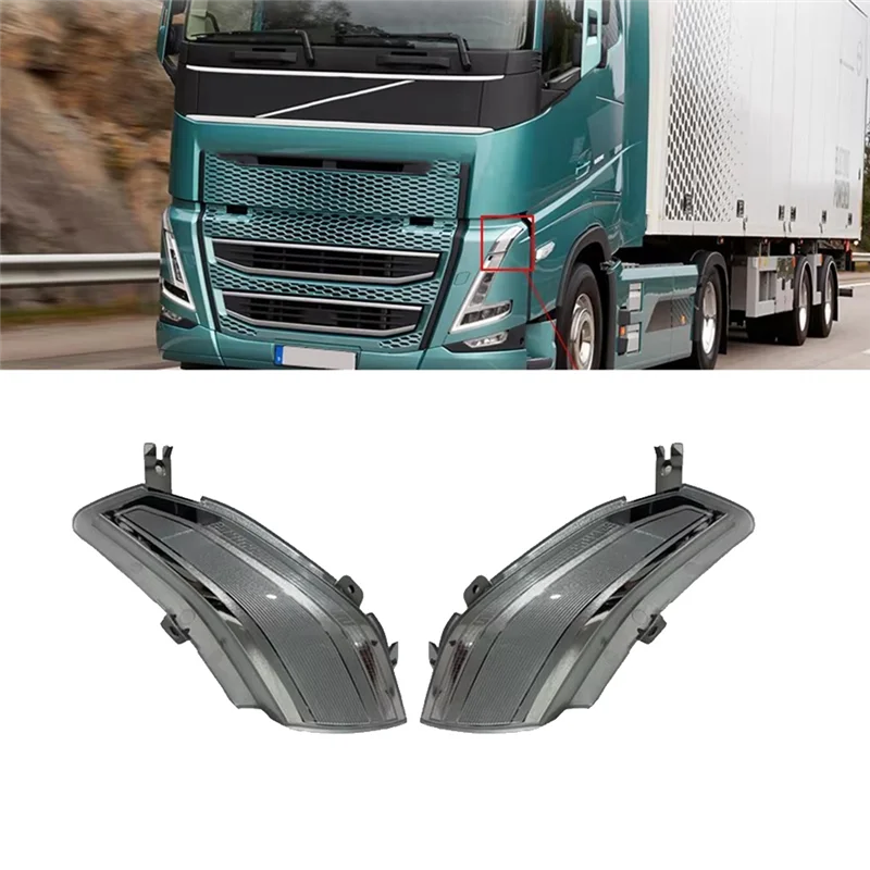 M93K-شاحنة الجبهة كشافات تمديد لوحة لشاحنات فولفو سلسلة FH4 FH5 المصباح الضباب القيادة ضوء الإطار الكسوة #2