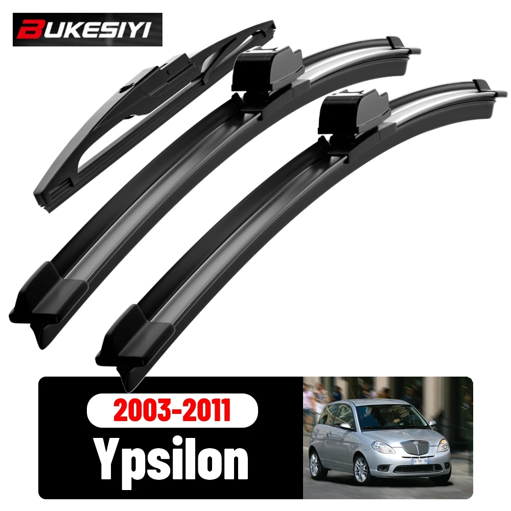 Front & Rear Wiper Blades Set For Lancia Ypsilon 2003-2011 2004 2005 2006 2007 Silent Windscreen Wipers Accessories 24