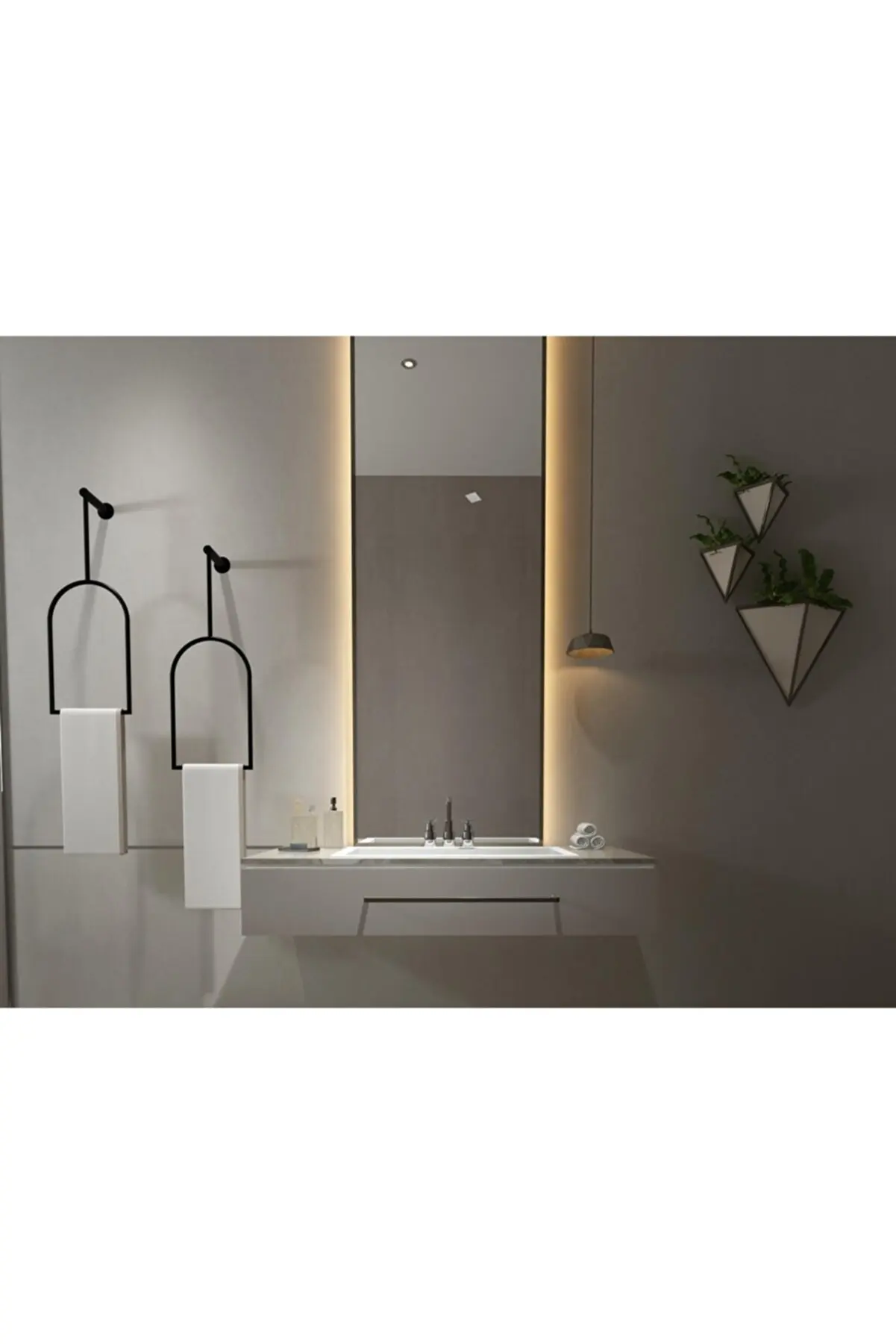 Metal Towel Holder Black Bathroom Accessories Yen Moderni 2023