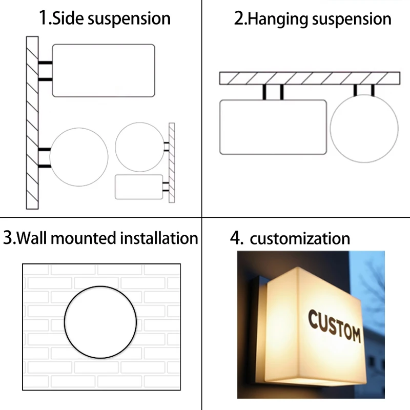 Huruf LED Tanda Dinding Logo Kustom, Papan Tanda Iklan Bisnis, Kotak Lampu Luar Ruangan, Huruf Akrilik Neon Rumah, Tanda Bercahaya, Blade