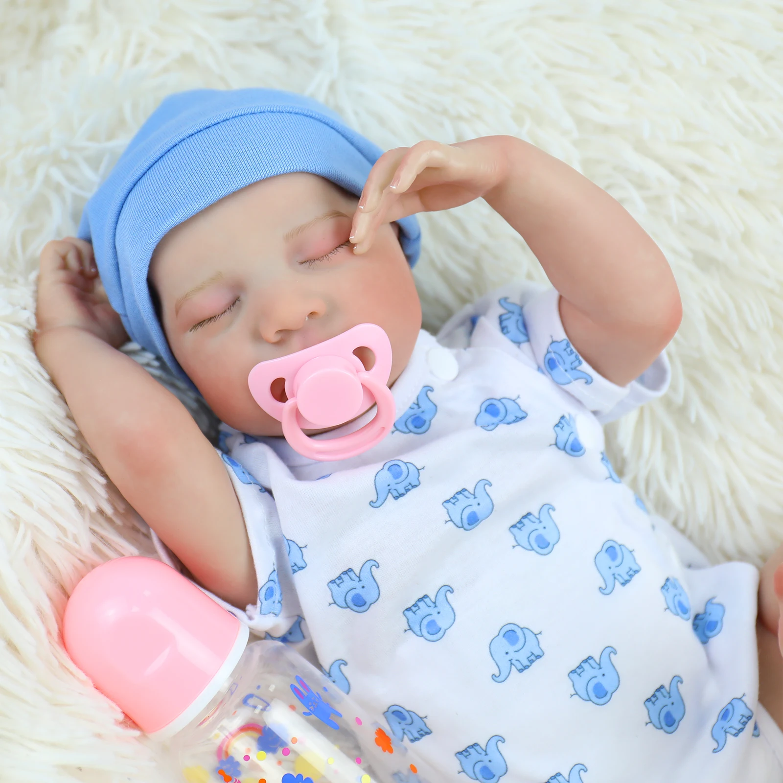 Lifereborn Bambole Reborn realistiche da 19 pollici Vinile morbido Giocattolo neonato realistico fatto a mano per regali di Natale per ragazze per bambini