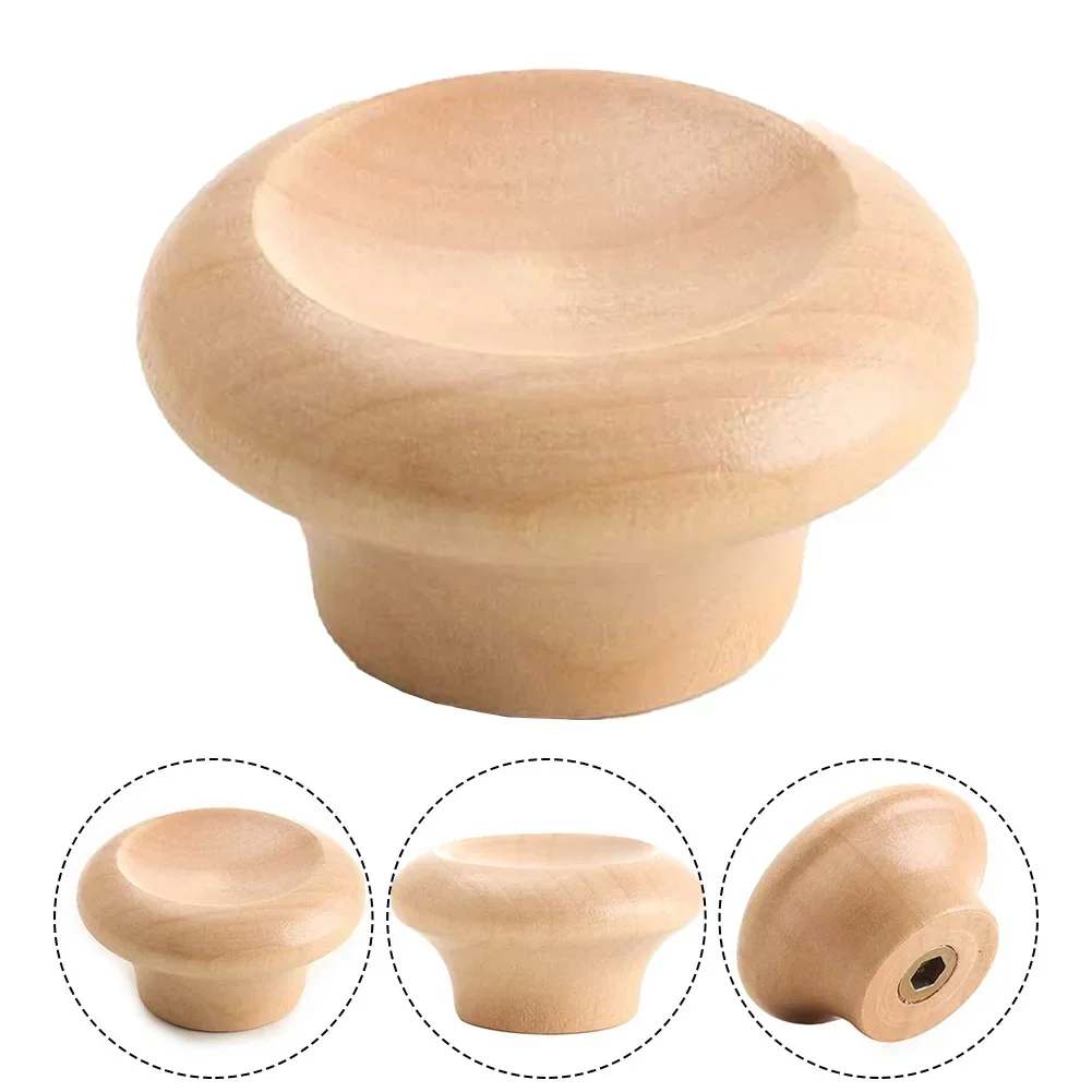 1/2PCS Heat-Resistant Pot Pan Lids Solid Wood Pot Lid Knob Lifting Handle Replacement Pan Cover Handle Kitchen Cookware Lid