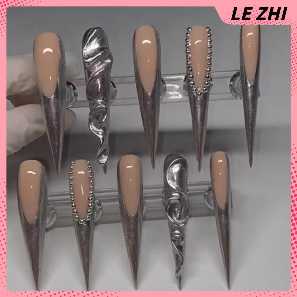 Xxxl Extra Long Quadrate Nail Art Butterfly Angel Diamond Coffin Stiletto False Nails Customizable Nail Party Stickers