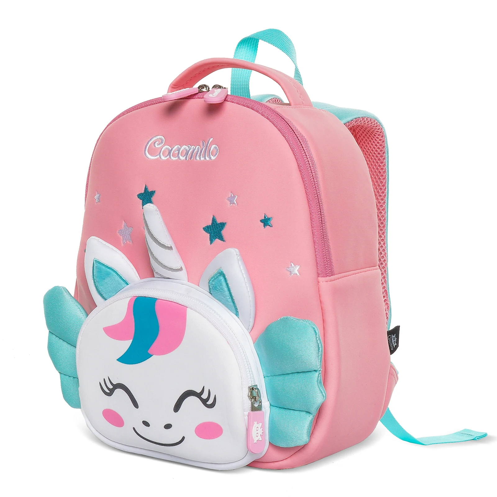 Mochila de unicornio 3D de dibujos animados para niños pequeños, bolsa de bebé preescolar impermeable para niños y niñas con correa antipérdida