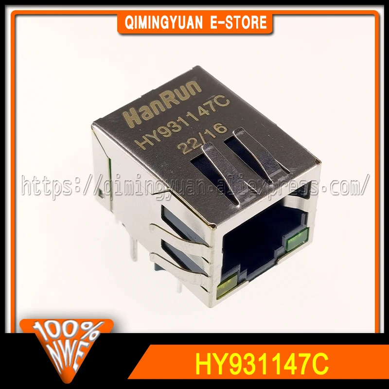 1~5PCS/LOT HY931147C HY931147 RJ45 Gigabit network transformer interface socket RJ45 with light 100% New Spot stock