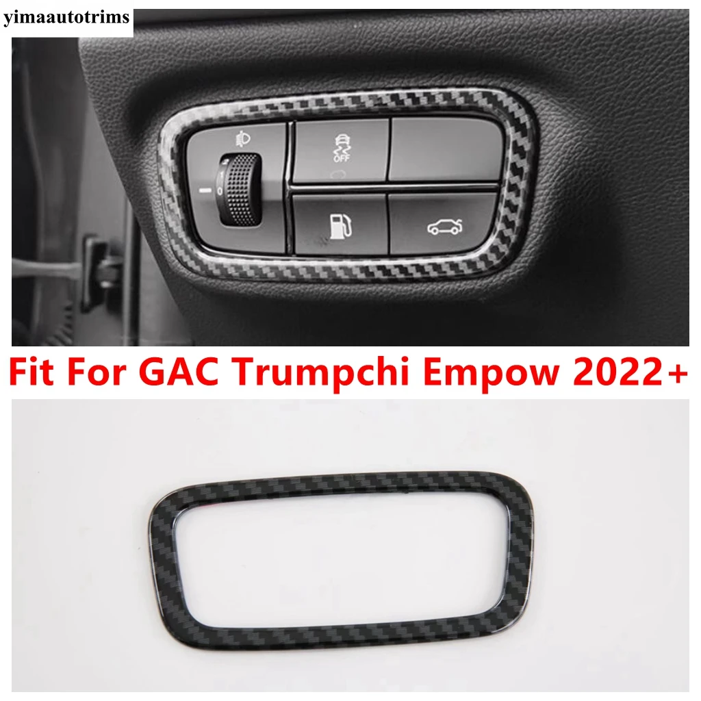 

Car Head Lights Lamps Switch Button Panel Cover Trim For GAC Trumpchi Empow 2022 2023 2024 ABS Carbon Fiber Accessories Interior