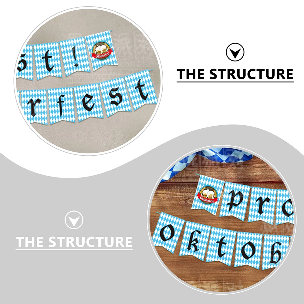 

Beer Festival Decorations 1 Set Oktoberfest Banner Hanging Paper Bunting Party Supplies Bright Color Scene Layout Festive