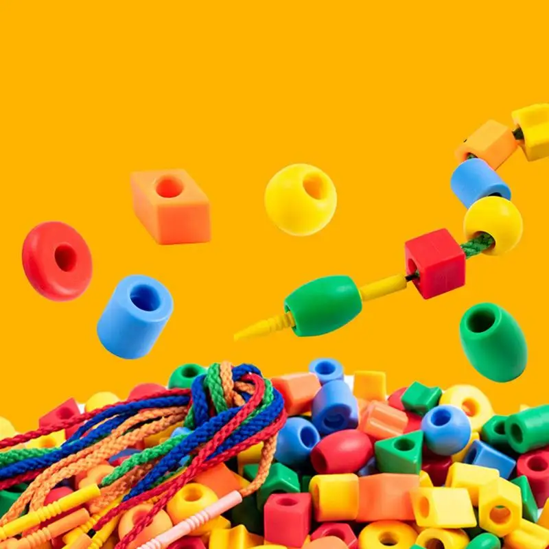 Stringing Toys Large Beads For Toddlers 60 Pcs Preschool Concentration Training Toys For Toddlers. Montessori Toys Fine Motor