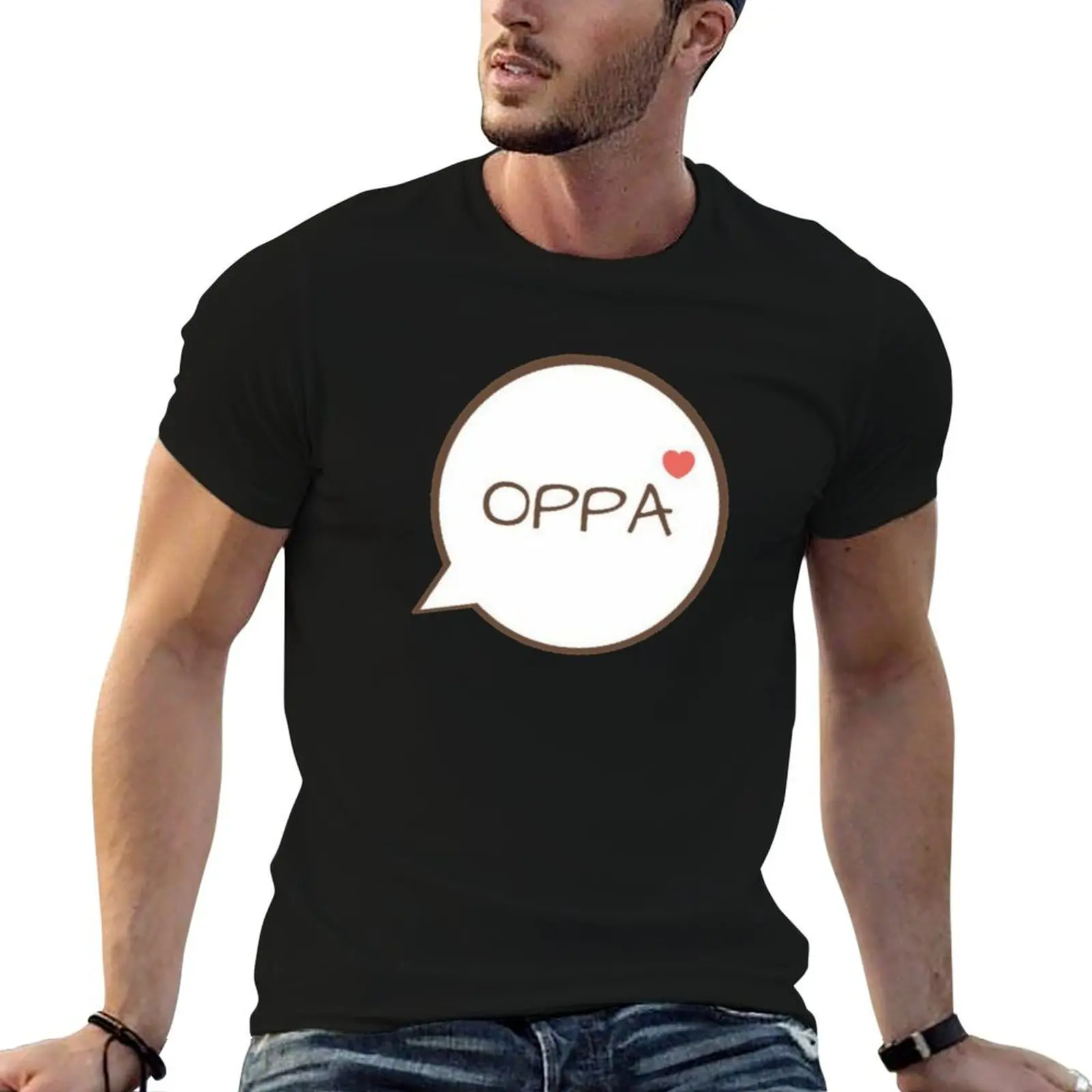 

OPPA - Pink T-Shirt t shirts for man pack white anime tshirt t shirts for man cotton funny T-Shirt