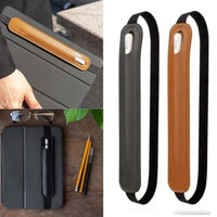 PU Leather Elastic Band Stylus Pen Sleeve Pouch for Apple Pencil Case Anti-Lost Attached Protector Bag for IPad IPencil 1 2