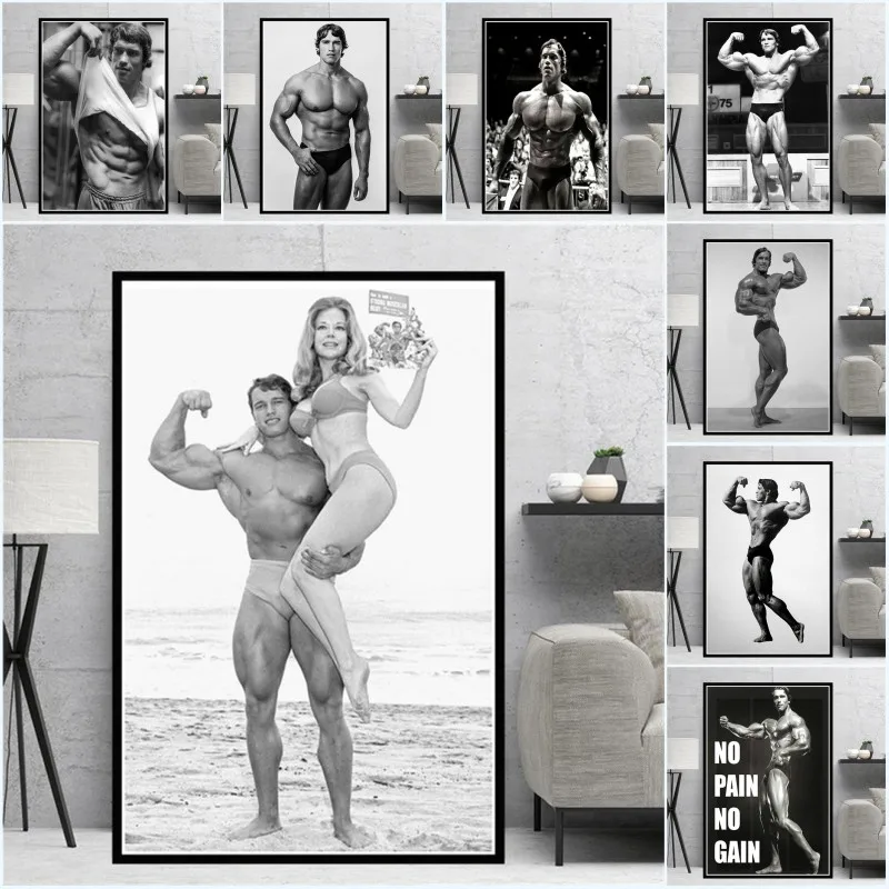 

Arnold Schwarzenegger Bodybuilding Fitness GYM Workout Print Art Canvas Poster for Living Room Decoration Home Wall Picture