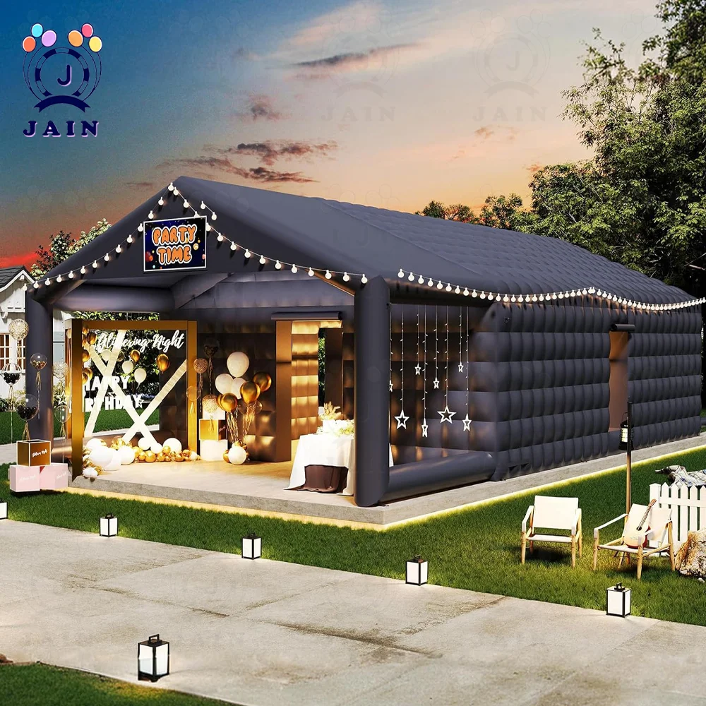 Portable Large Party Tent House Inflatable Large Portable Tent with Vestibule Inflatable Party Tent for  Events, with Blower