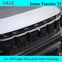 Ajuste para JETOUR Traveler T2 2023-2025 automóvil ABS rejilla negra brillante pegatina de marcado de letras piezas de decoración Exterior de automóvil