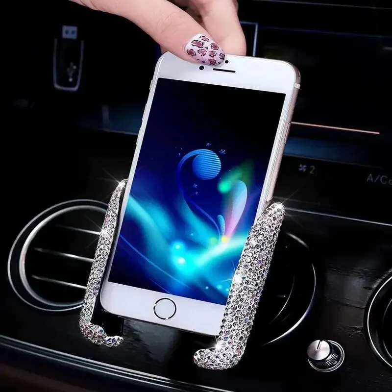 Glitter Car Phone Holder 360° Adjustable Auto Car Stand Gravity Air Vent Mount GPS Mobile Cell Phone Car Bracket Support in Car