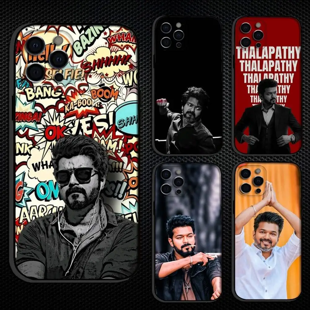 

T-Thalapathy V-Vijay India Phone Case For iPhone 16,15,14,13,12,11 Plus,Pro Max, Others Soft Black Cover