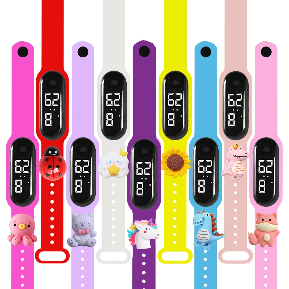 Cartoon Smart Kids LED Digital Watch Bracelet for Boys And Girls Birthday Gift Children's Wristwatch with Time And Calendar Disp