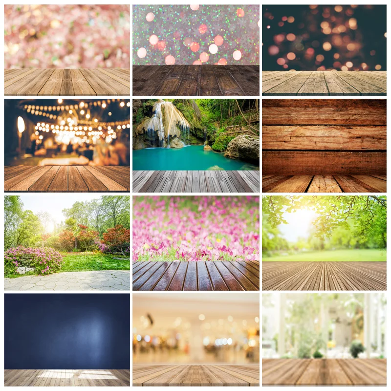 Art Fabric Photo Backdrops Bokeh Scenery Flower Board Floor Photography Background for Photo Studio CMA-02