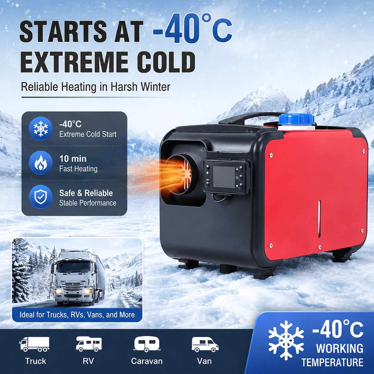 Parking Heater For Truck RV Caravan 12V 24V Comfortable Cabin Heating Solution