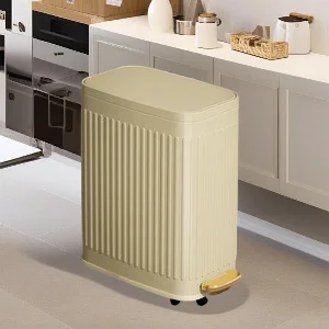 

Тонкий мусорный бак из нержавеющей стали с крышкой педали ароматов, водонепроницаемый узкий бак для ванной комнаты, дома, роскошный стиль, мусорное ведро для ног