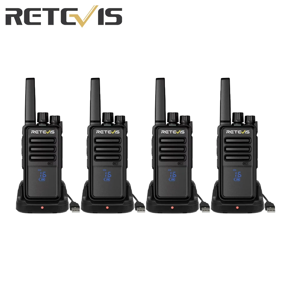 Retevis RT668H Walkie Talkies 4Pcs PMR446 FRS License Free Two-way Radio Hidden Screen VOX Walkie-Talkie for Cycling Hiking