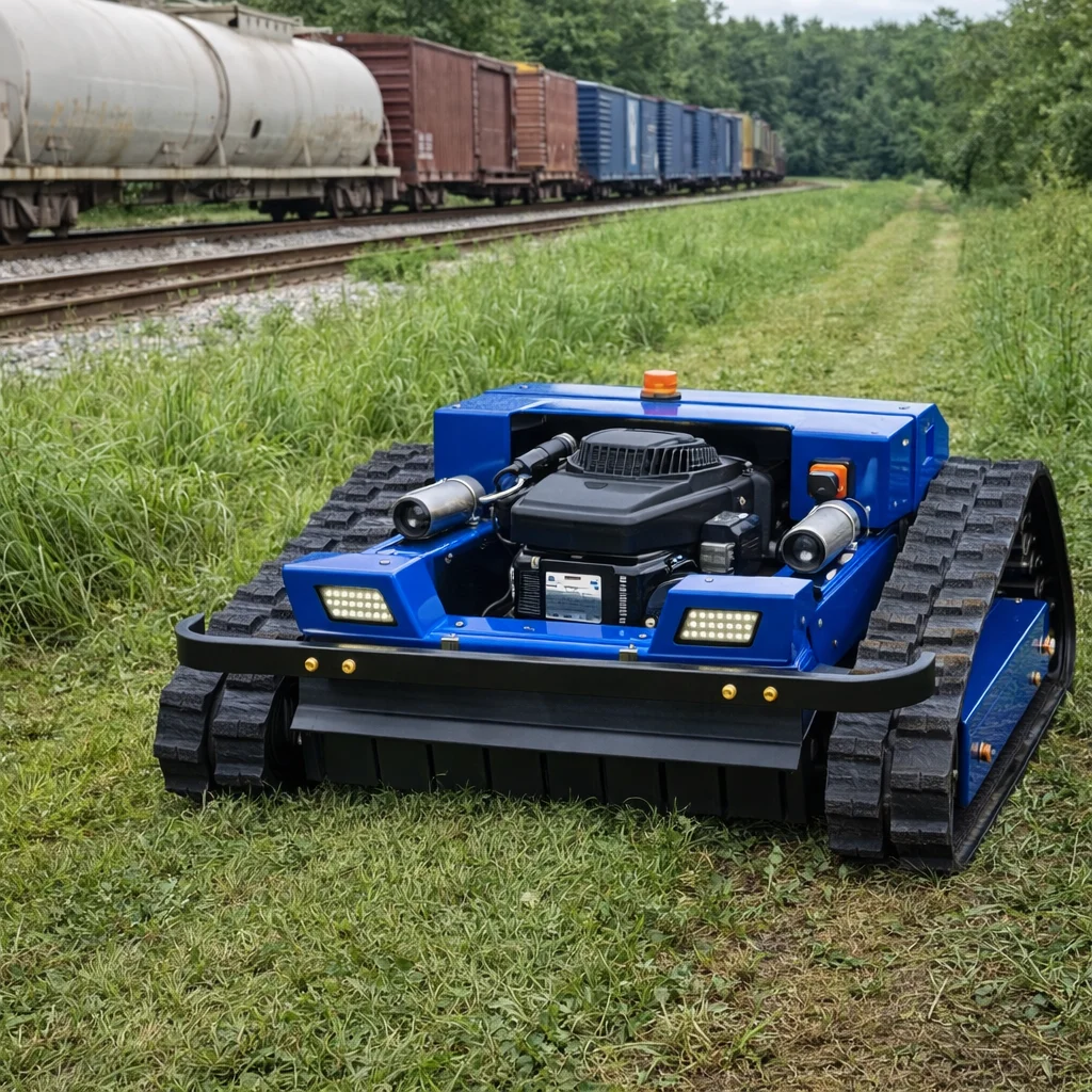 

Индивидуальная Промышленная Газонокосилка Простого Дизайна - 4-тактная, с Автоматическим Дистанционным Управлением, Малая Гусеничная Коммерческая Косилка для Травы