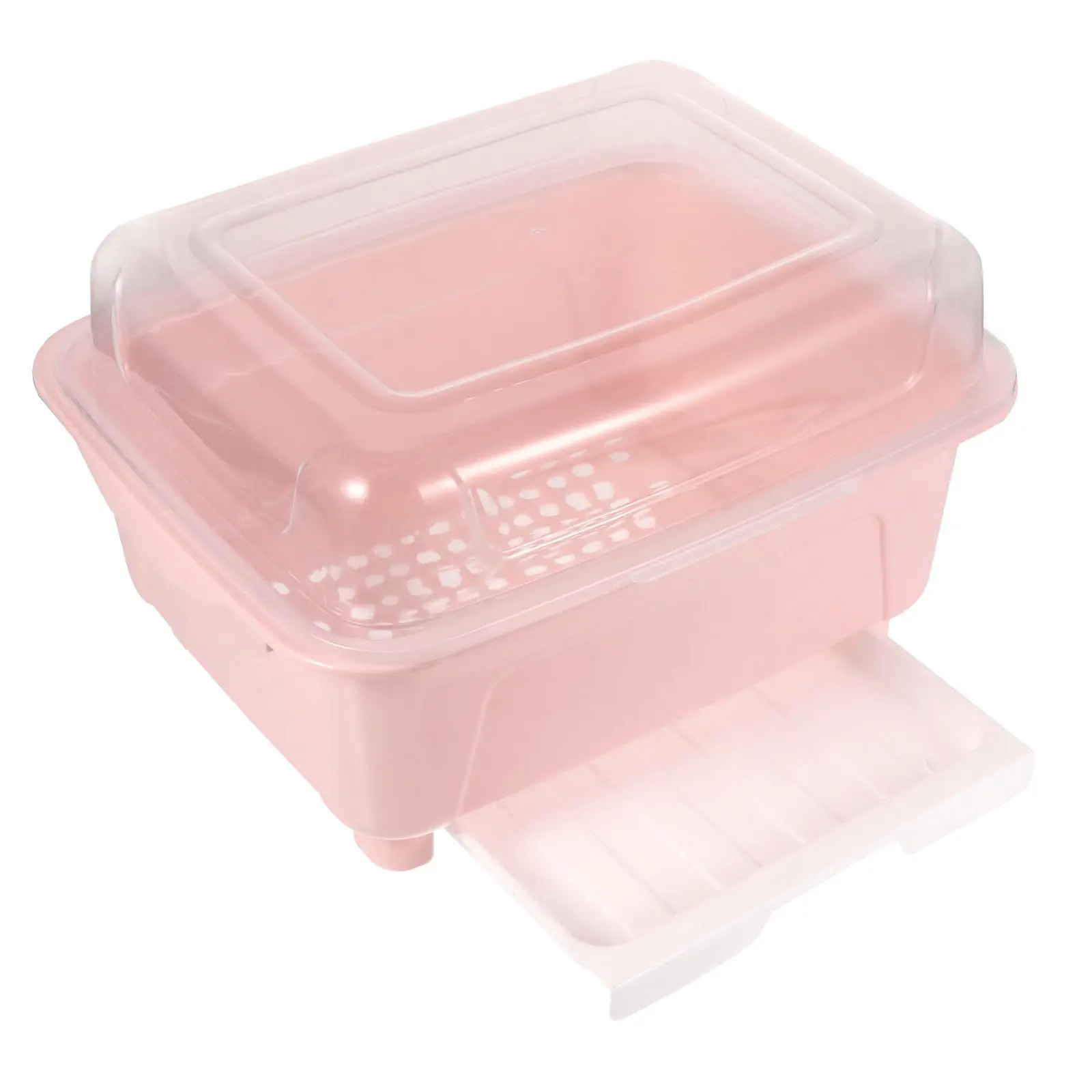 Flip Lid Kitchen Storage Box Large Capacity Chopsticks Spoon Fork Drain Rack Hygienic Transparent Cover Tableware ganizer Dry