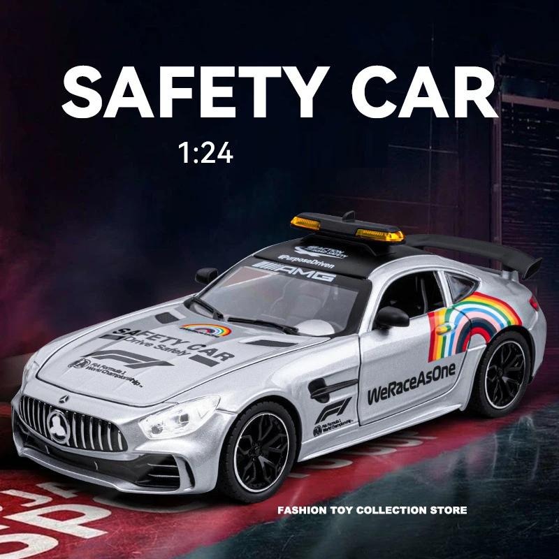 1:24 BENS GTR SAFETY Alloy Car Model Diecasts Toy With Sound and Light Vehicles Decoration Toys For Kids Gift