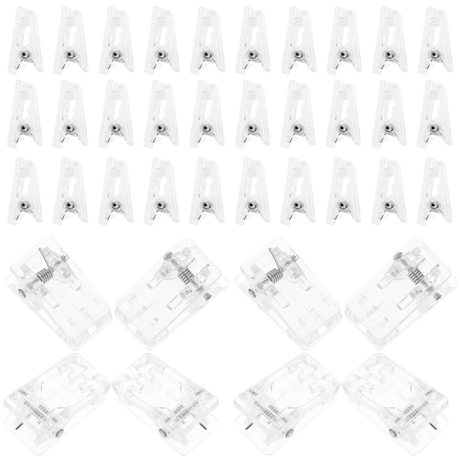 

50pcs MetalPlastic BreastCardClip SmoothWearResistance OfficeSchoolEvents NameBadges IDHolders DocumentSealing MiniClips