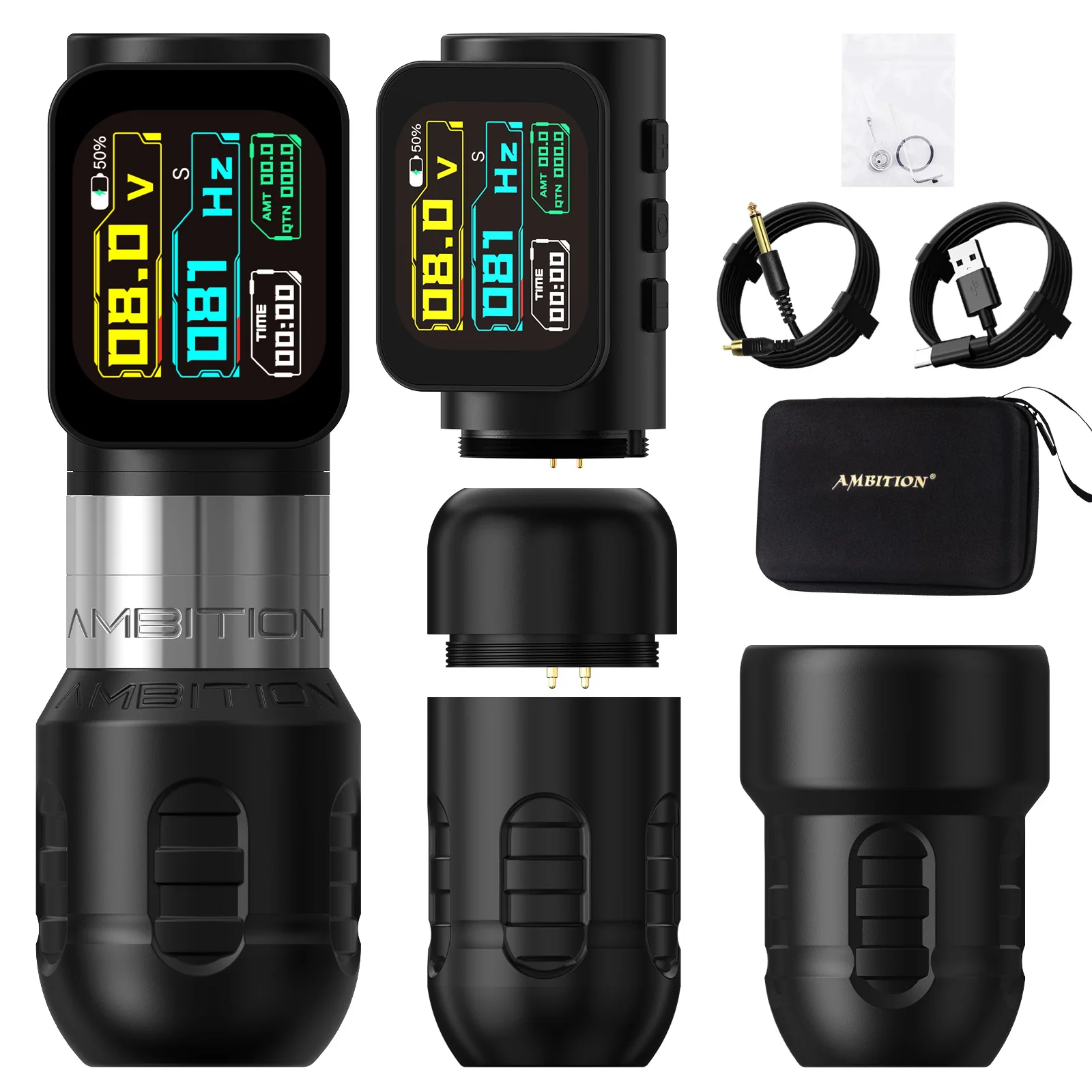 Ambitie Zetton Pro Rechte staafslag 3,5 mm + 4,0 mm Draadloze tattoo-machine Batterijpen 2400mA 1-12V Professionele borstelloze motor - afbeelding 1