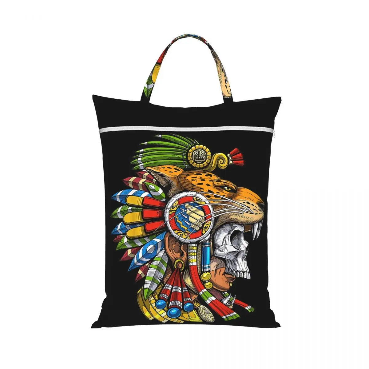 Aztec Skull Warrior Mask Mayan Mythology Aztec Mask Laundry Collector Foldable Laundry Basket Large Storage Washing Basket