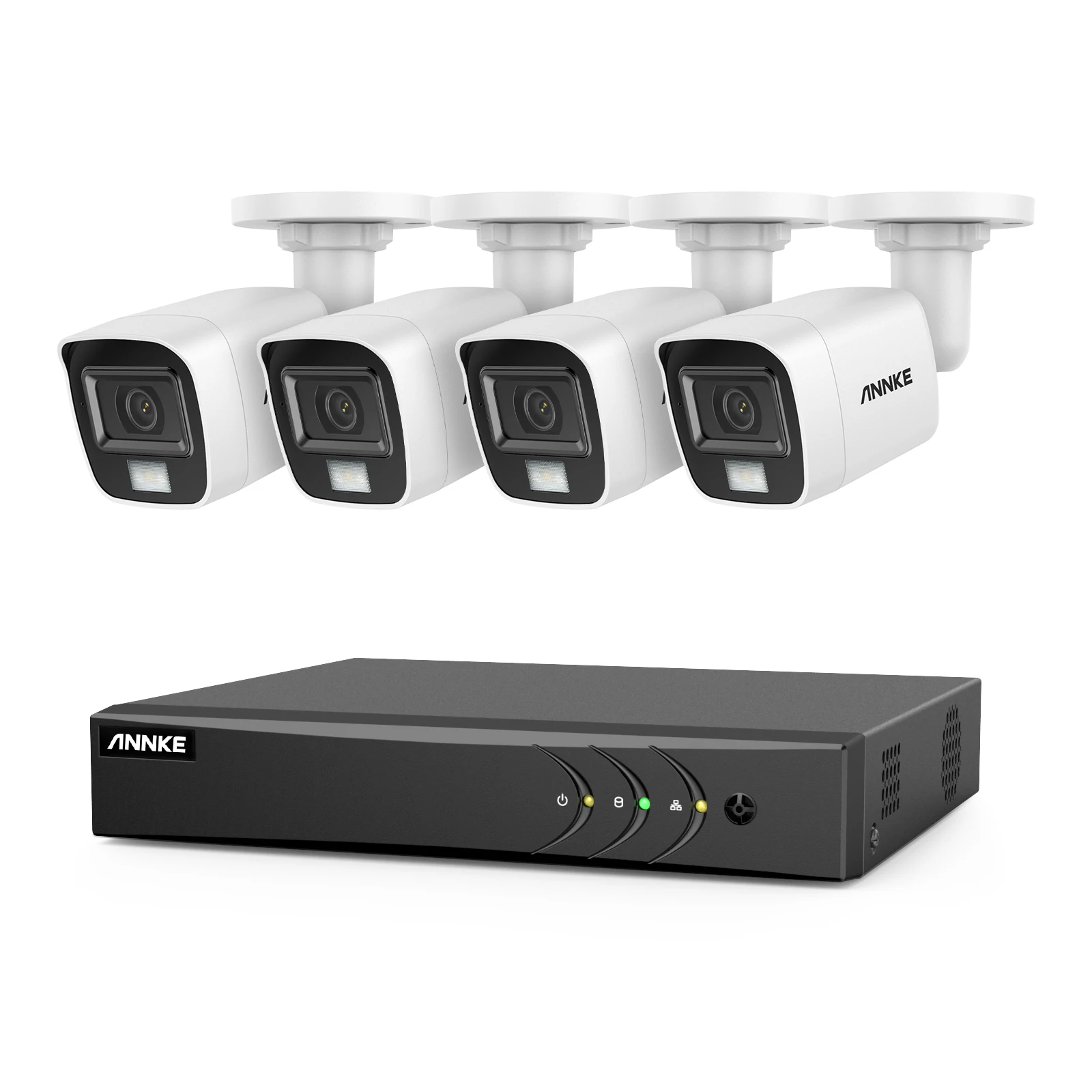 8CH DVR With 4 Piece 2MP Camera White Light Night Vision Ai Human and Vehicle Detection Security Surveillance System