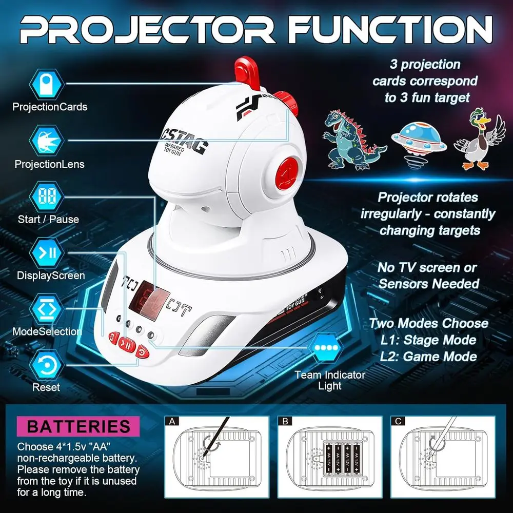 2-Player LED Score Shooting Game Set for Kids & Adults Ages 3+